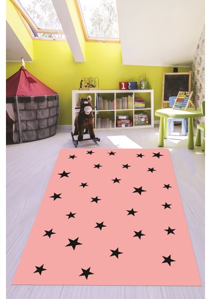 Dijital Baskılı Kaymaz Yıkanabilir Yıldız Desen Çocuk Odası Oyun Halısı, Çocuk-32-Pembe, fiyatları