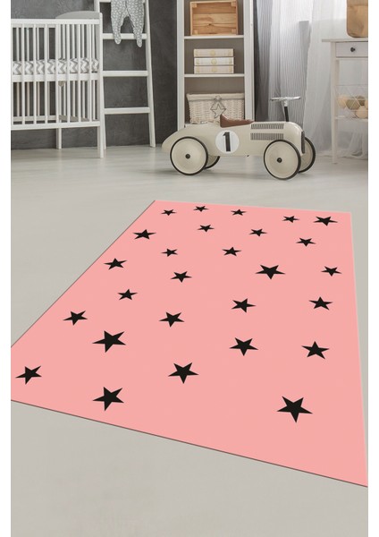 Dijital Baskılı Kaymaz Yıkanabilir Yıldız Desen Çocuk Odası Oyun Halısı, Çocuk-32-Pembe, indirimleri