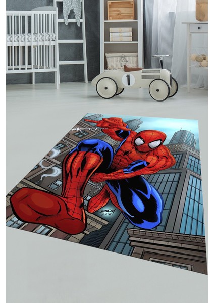 Dijital Baskılı Kaymaz Yıkanabilir Çizgifilm Temalı Erkek Çocuk Odası Halısı, Çocuk-40-Renkli, modelleri