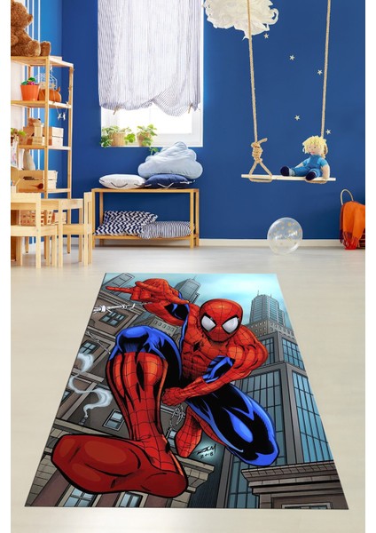 Dijital Baskılı Kaymaz Yıkanabilir Çizgifilm Temalı Erkek Çocuk Odası Halısı, Çocuk-40-Renkli, indirimleri