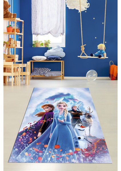 Dijital Baskılı Kaymaz Yıkanabilir Çizgifilm Temalı Kız Çocuk Odası Halısı, Çocuk-42-Renkli, indirimleri
