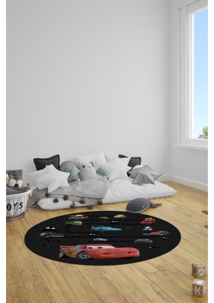Dijital Kaymaz Yıkanabilir Renkli Arabalar Eğitici Yuvarlak Çocuk Odası Halısı, Y-Çocuk-03-Antrasit, fiyatları