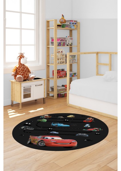 Dijital Kaymaz Yıkanabilir Renkli Arabalar Eğitici Yuvarlak Çocuk Odası Halısı, Y-Çocuk-03-Antrasit, fırsatları