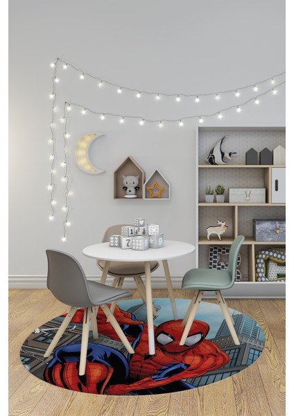 Dijital Kaymaz Yıkanabilir Çizgifilm Temalı Erkek Yuvarlak Çocuk Odası Halısı, Y-Çocuk-40-Renkli, modelleri