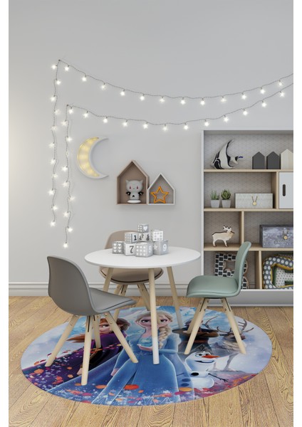Dijital Kaymaz Yıkanabilir Çizgifilm Temalı Kız Yuvarlak Çocuk Odası Halısı, Y-Çocuk-42-Renkli, fiyatları