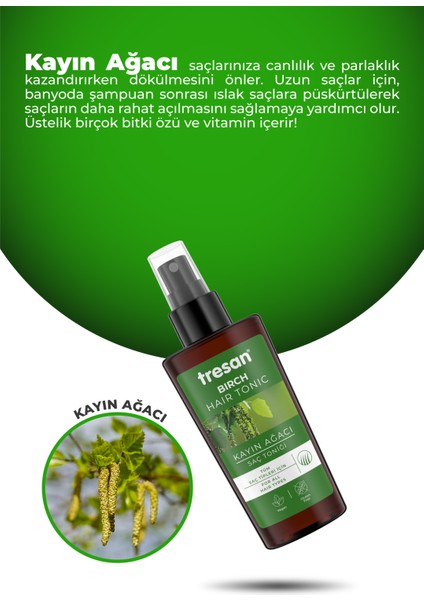 Argan Yağı Besleyici ve Kırılma Karşıtı Bakım Şampuanı 300 ml + Tresan Kayın Ağacı Özlü ve Canlandırıcı Saç Toniği 125 ml