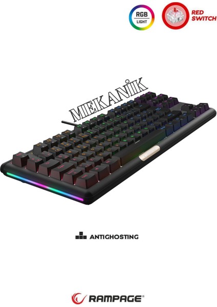 Claw Red Switch Rainbow Tkl Mekanik Gaming Oyuncu Klavye ( Anti-Ghosting )