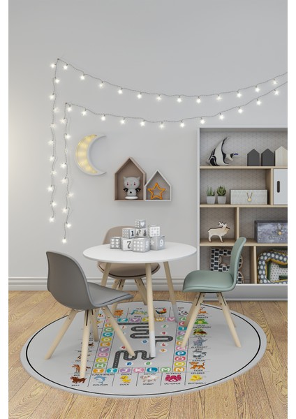 Ingilizce Harf Ve Hayvan Temalı Eğitici Yuvarlak Çocuk Odası Oyun Halısı, Y-Çocuk-44-Renlki, fiyatları