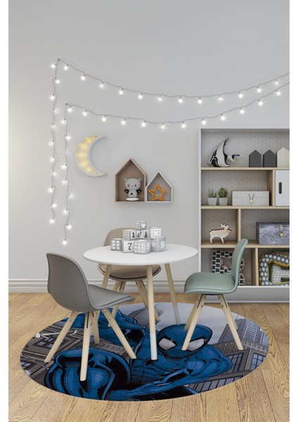 Dijital Kaymaz Yıkanabilir Çizgifilm Temalı Erkek Yuvarlak Çocuk Odası Halısı, Y-Çocuk-40-Mavi, modelleri