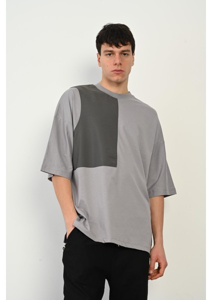 R-5765 Paraşüt Garni Detaylı Oversize Süprem Tişört