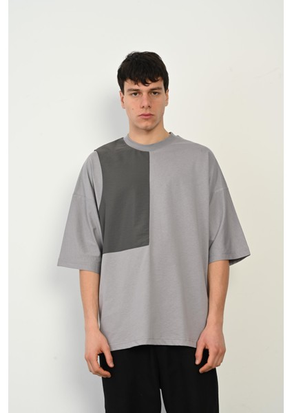 R-5765 Paraşüt Garni Detaylı Oversize Süprem Tişört