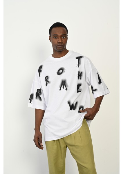 R-5759 Harf Baskılı Oversize Süprem T-Shirt fiyatları