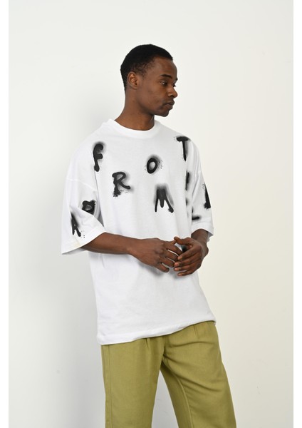 R-5759 Harf Baskılı Oversize Süprem T-Shirt indirimleri