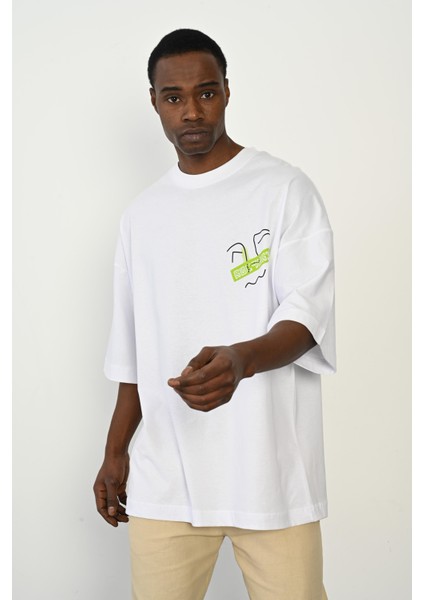 R-5760 Arka Yüz Baskılı Oversize T-Shirt