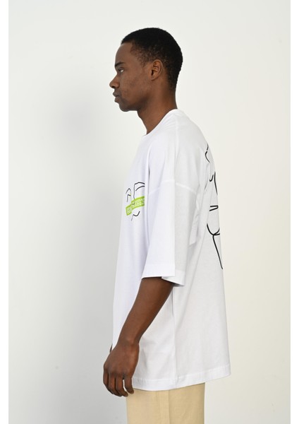 R-5760 Arka Yüz Baskılı Oversize T-Shirt fırsatları