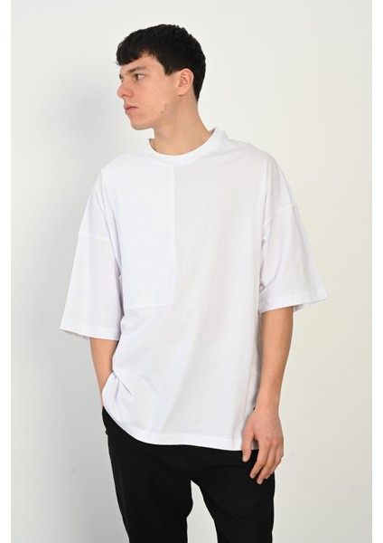 R-5765 Paraşüt Garni Detaylı Oversize Süprem T-Shirt