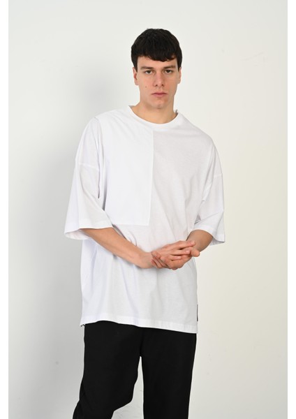 R-5765 Paraşüt Garni Detaylı Oversize Süprem T-Shirt indirimleri