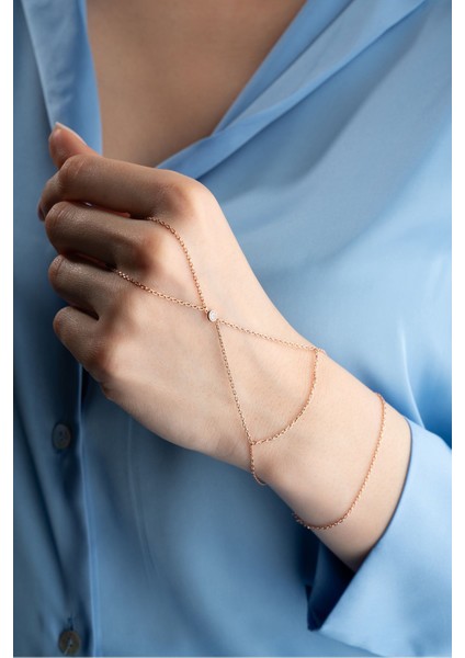 925 Ayar Gümüş Rose Kaplama Tektaş Model Şahmeran Bileklik modelleri