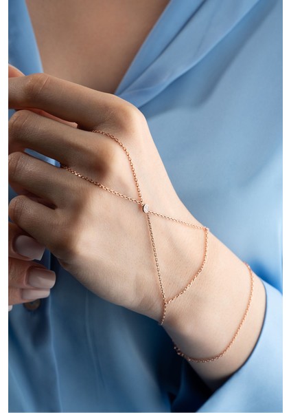 925 Ayar Gümüş Rose Kaplama Tektaş Model Şahmeran Bileklik fırsatları