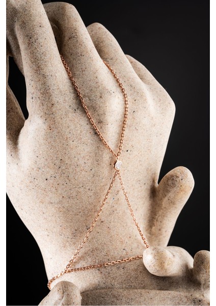 925 Ayar Gümüş Rose Kaplama Tektaş Model Şahmeran Bileklik indirimleri