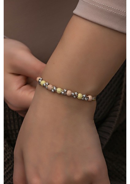 925 Ayar Gümüş 3'lü Top Zincirli Simli Minik Dorika Toplu Bileklik modelleri