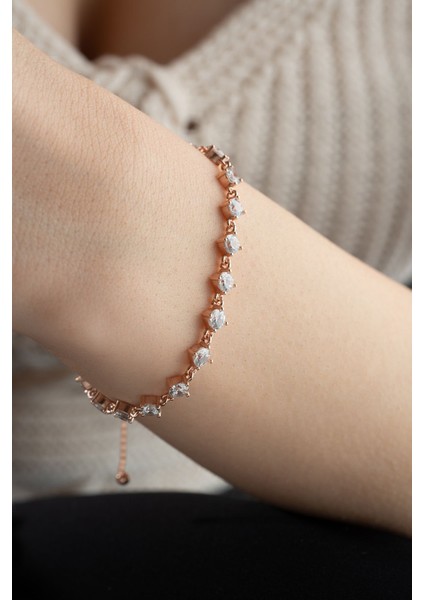 925 Ayar Gümüş Asansörlü Sıralı Zirkon Taşlı Bileklik fırsatları