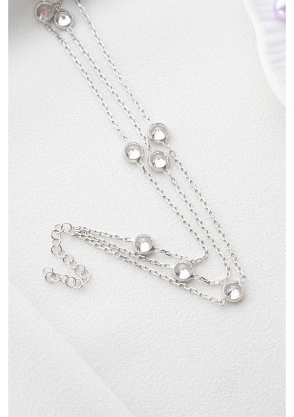 925 Ayar Gümüş Rodyum Kaplama 3 Sıra Zirkon Taşlı Bileklik indirimleri