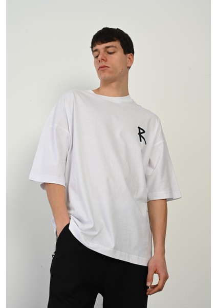 R-5758 Arka ve Ön R Baskı Detaylı Süprem T-Shirt fırsatları