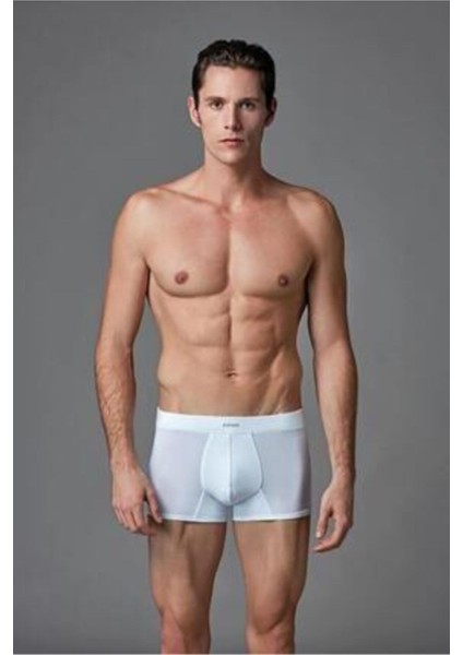 Erkek Mikro Model Kemerli Boxer BEYAZ-051