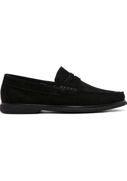 Fly Erkek Siyah Süet Deri Casual Loafer 24SFD631810