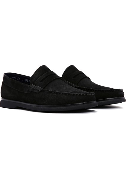 Fly Erkek Siyah Süet Deri Casual Loafer 24SFD631810