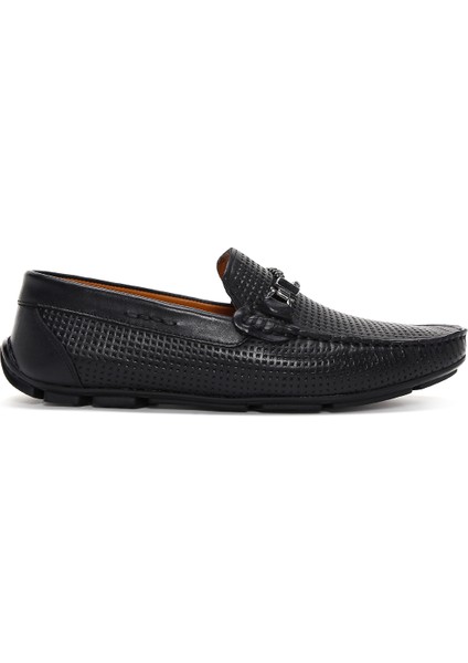 Fly Erkek Siyah Deri Casual Loafer 24SFD632426