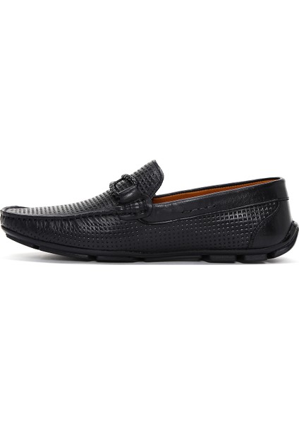 Fly Erkek Siyah Deri Casual Loafer 24SFD632426