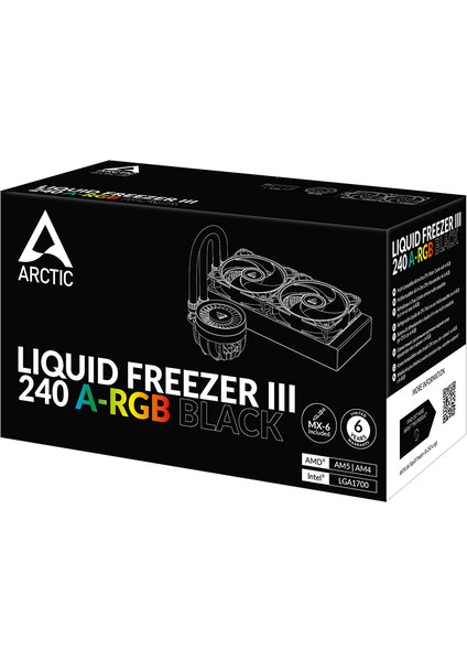 Liquid Freezer Iıı - 240 A-Rgb Intel / Amd Uyumlu, 240MM Radyatörlü, 2X12CM P12 Pwm Fanlı, Sıvı Işlemci Soğutucu Siyah (AR-ACFRE00142A)