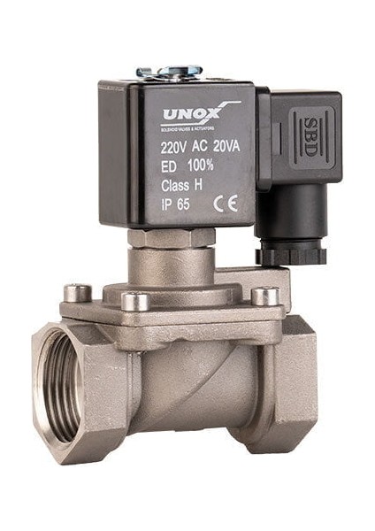 220 V Ac Paslanmaz Kompresör Yüksek Basınç Solenoid Valf Normalde Kapalı 3/8" (0,5-40 BAR)