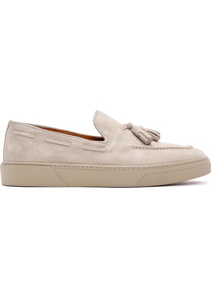 Fly Erkek Bej Süet Deri Casual Loafer 24SFD632110