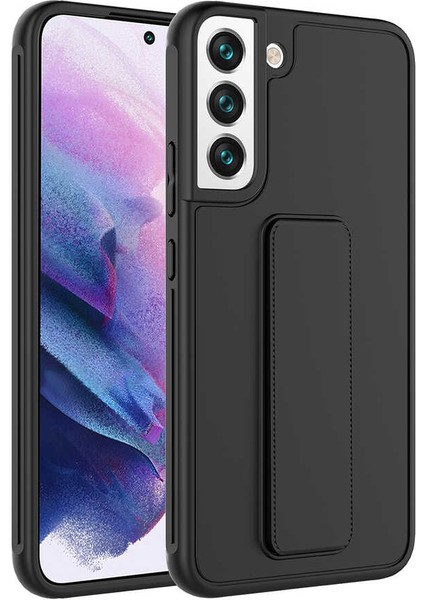 Galaxy Uyumlu S22 Plus Kılıf Qstand Kapak - Siyah