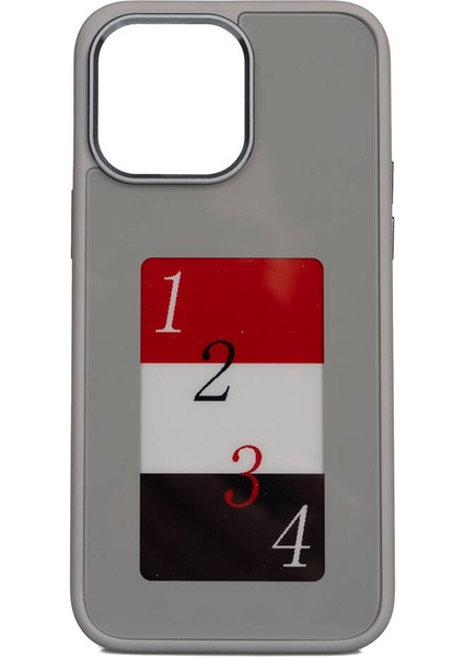 iPhone Uyumlu 14 Pro Max Kılıf Ekranı Yansıtan Akıllı Nfc Kapak - Gri