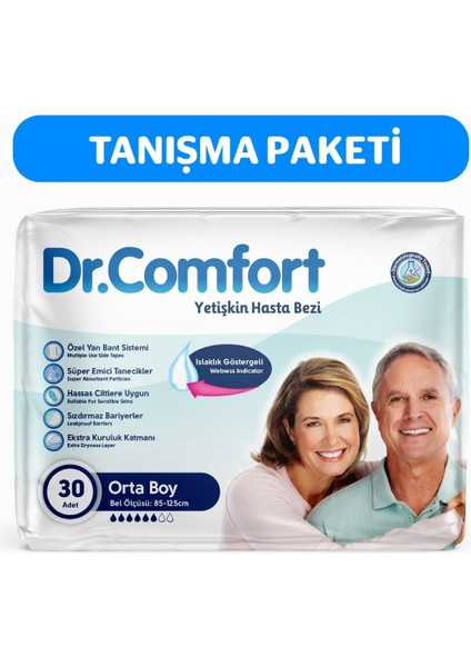 Dr.comfort Yetişkin Bel Bantlı Hasta Bezi Medium 30 Adet