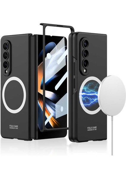 Galaxy Uyumlu Z Fold 4 Kılıf Wireless Şarj Özellikli Kıpta Magsafe Kapak
