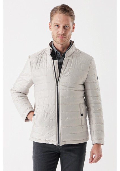 Taş Rengi Hakim Yaka Astarlı Slim Fit Dar Kesim Casual Mont 1007235156
