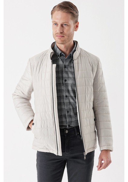 Taş Rengi Hakim Yaka Astarlı Slim Fit Dar Kesim Casual Mont 1007235156