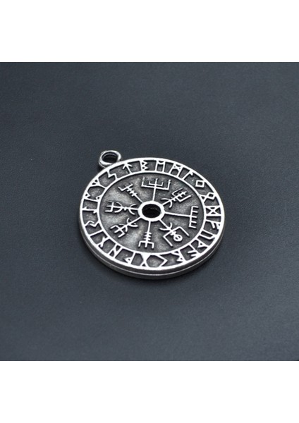 Vegvisir Pusula - Viking Sembol Örme Zincir Kolye - Gümüş Kaplama - Erkek Kadın Kolye - NO:1379