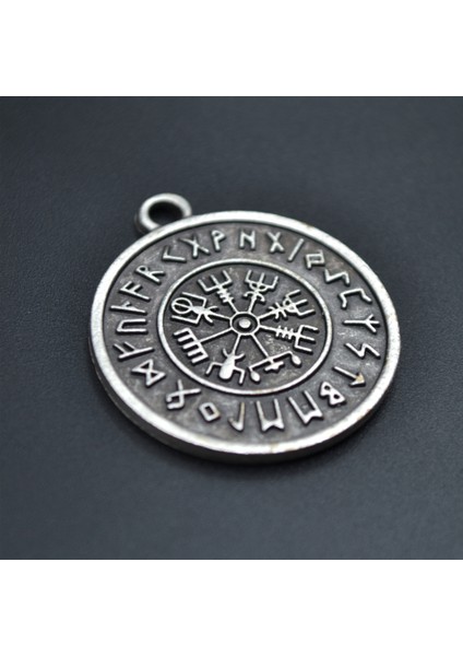 Viking Pusulası Vegvisir Örme Zincir Kolye - Gümüş Kaplama - Erkek Kadın Kolye - NO:1573