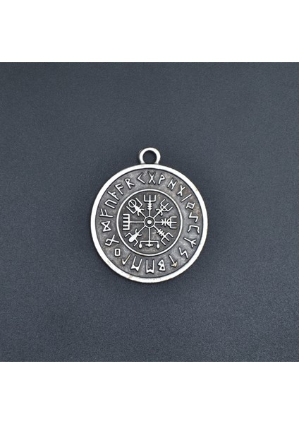 Viking Pusulası Vegvisir Örme Zincir Kolye - Gümüş Kaplama - Erkek Kadın Kolye - NO:1573