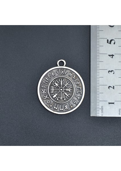 Viking Pusulası Vegvisir Örme Zincir Kolye - Gümüş Kaplama - Erkek Kadın Kolye - NO:1573