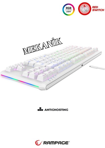 Claw Red Switch Rainbow Tkl Mekanik Gaming Oyuncu Klavye ( Anti-Ghosting )