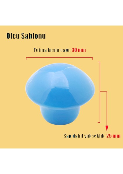 Mantar Düğme Mobilya Çekmece Çocuk Odası Dolap Dolabı Kapak Kulbu Kulpu Kulpları Mavi 10 Adet
