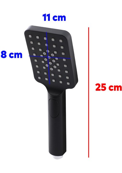 Lüks Duş Başlığı Set Banyo Fişkiyesi Seti Dikdörtgen Fiskiye Telefon Fonksiyonlu Başlık Metal Hortum modelleri