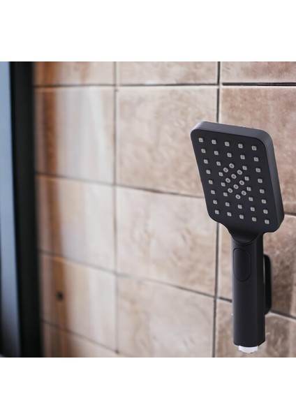 Lüks Duş Başlığı Set Banyo Fişkiyesi Seti Dikdörtgen Fiskiye Telefon Fonksiyonlu Başlık Metal Hortum indirimleri